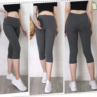 Leging 3/4 Wanita Jumbo Standar Bahan Kaos Rayon daily ❤ hitam 2