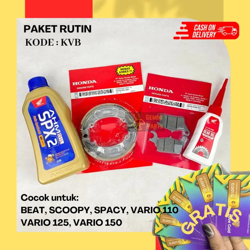 PAKET RUTIN OLI KAMPAS REM DEPAN BELAKANG MPX SPX MOTUL BEAT SCOOPY VARIO SPACY KVB mesin mpx2 1