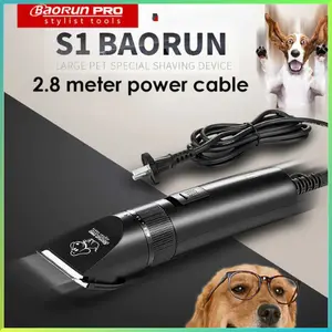 BaoRun PRO Alat mesin pencukur Cukur Bulu Binatang Hewan domba garut kambing anjing kucing  Electric Pet Dog Hair Clipper paket kabel murah super tajam merek baorun s1