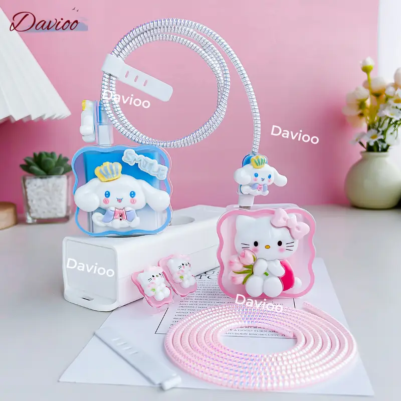 Pelindung Charger FOR REDMI/XIAOMI/POCO 33W&45W | Set 5 Item Motif Kartun Bahan TPU Pelindung Kabel Charger Untuk Charger FOR REDMI/XIAOMI/POCO 33W&45W 7