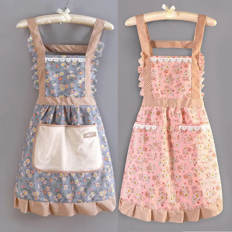 Tạp Dề Vải Bố, Chất Liệu Cotton, Chống Bám Bẩn Và Chống Dầu, Thích Hợp Sử Dụng Trong Nhà Bếp Và Gia Đình, Hai Dây Thắt Lưng, Cotton Nguyên Chất, Phong Cách Mới Của Phụ Nữ, Thời Trang, Phong Cách Người Nổi Tiếng Trên Internet, Thiết Kế Công Chúa Nấu Ăn