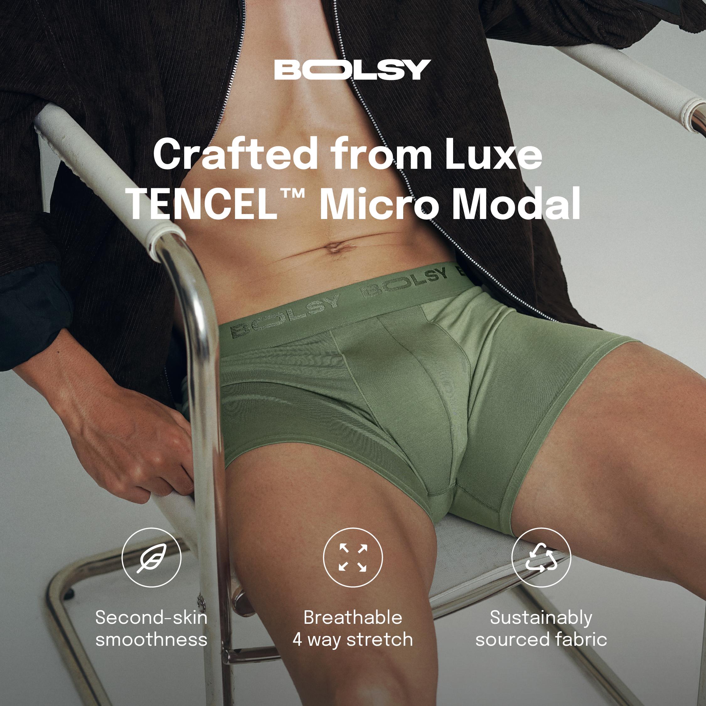 BOLSY Ultra Soft Modal Boxer Brief Men 3 PCS | Celana Dalem Premium Underwear Pria Lembut Seperti Kulit