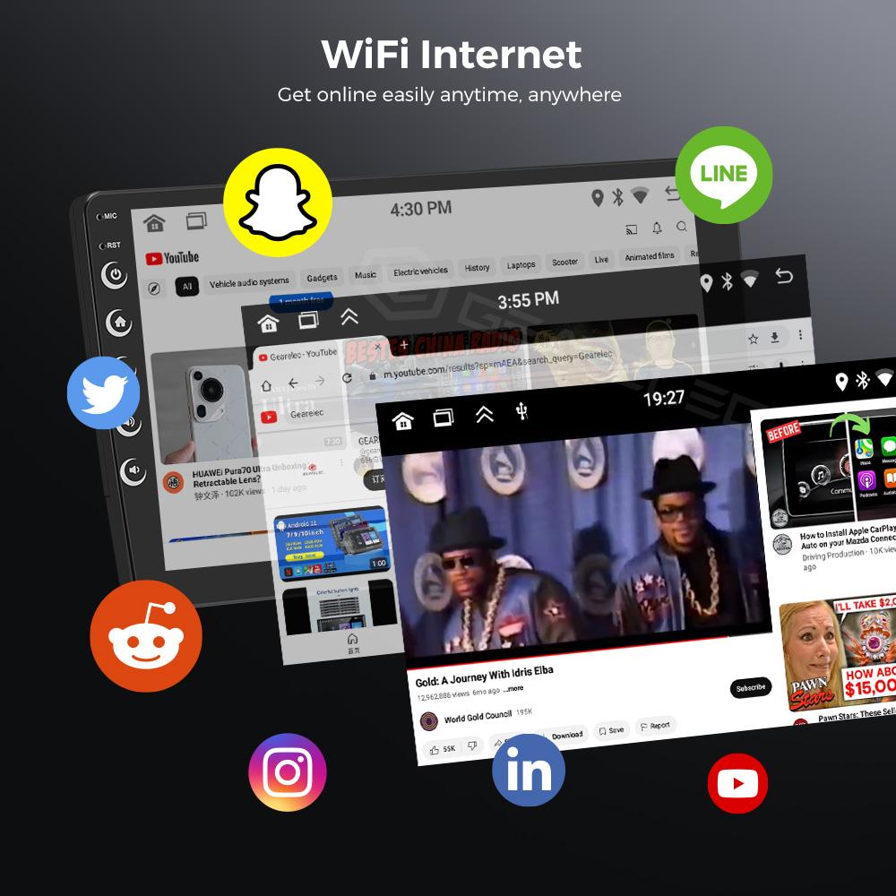 GEARELEC 7/9/10 Inch Car Stereo Radio Android 13 IPS Screen Bluetooth ...