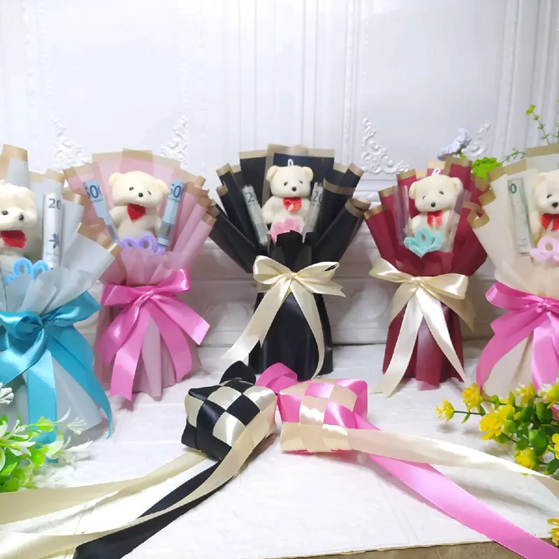 Buket Boneka dan uang kosongan hadiah lebaran angpau ready 1