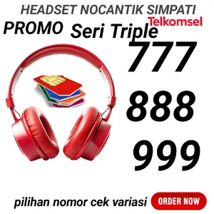 PROMO MURAH HEADSET  Wireless  Bluetooth TERBARU NO CANTIK TSEL TRIPLE 777 888 999