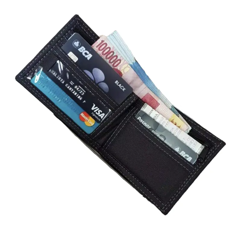 Dompet pria sablon pendek bahan canvas Skate T'ill You Break Kartu 1