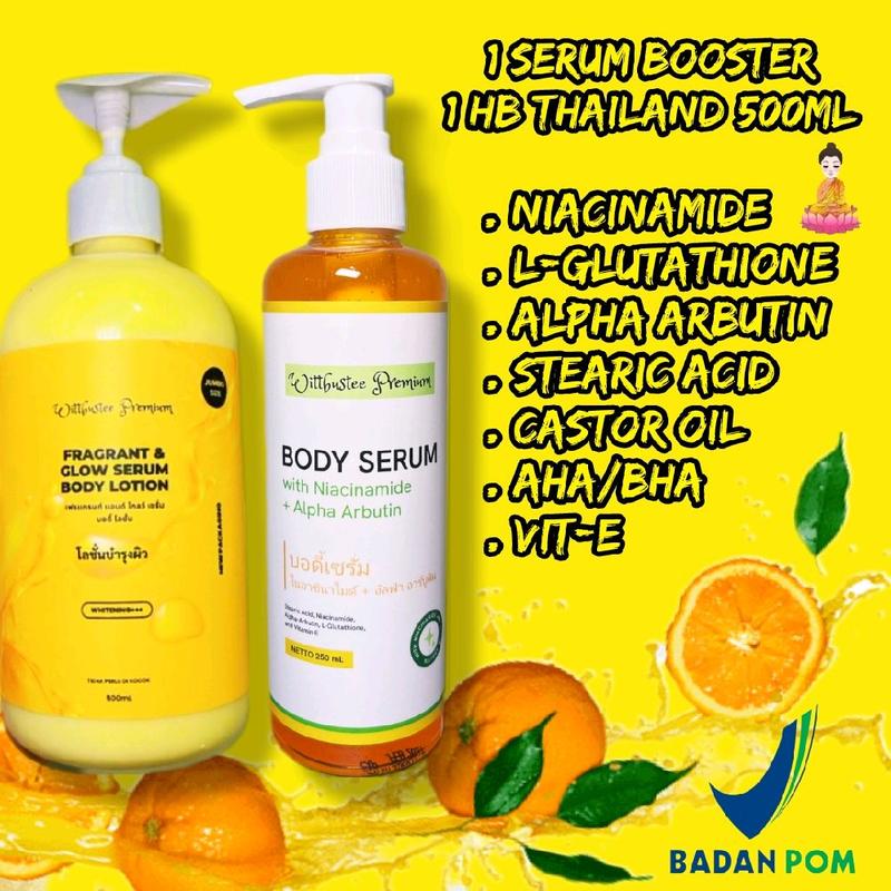 BOOSTER HIGH DOSE & 1hb thailand bpom 500ml ,serum badan booster ,serum pemutih badan,serum badan whitening 3