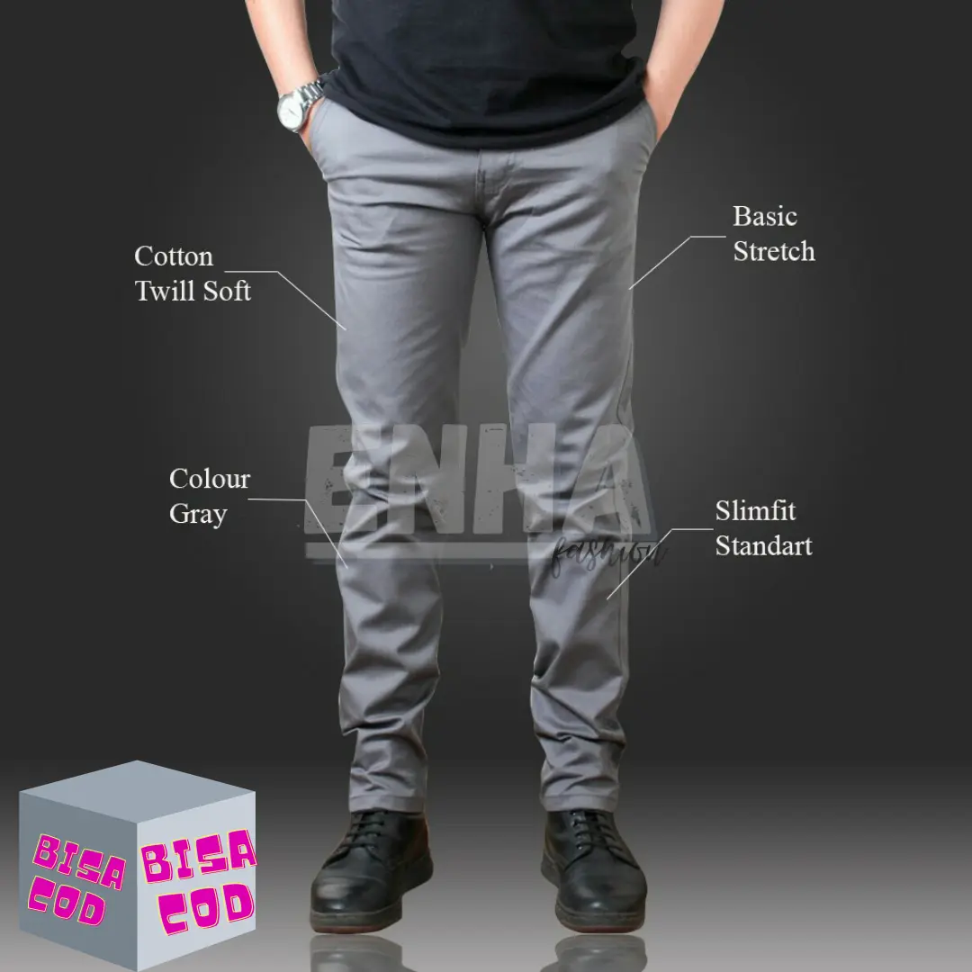CELANA PANJANG PRIA CHINO BAHAN MELAR SIZE 27 - 38