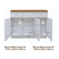 Gambar Toraya - Lumina Lemari Dapur Bawah 3 Pintu: Lemari Dapur/ Lemari Dapur Bawah/ Kitchen Cabinet - LLDB - 3P WH dari TorayaLiving Kota Surabaya 5 Tokopedia