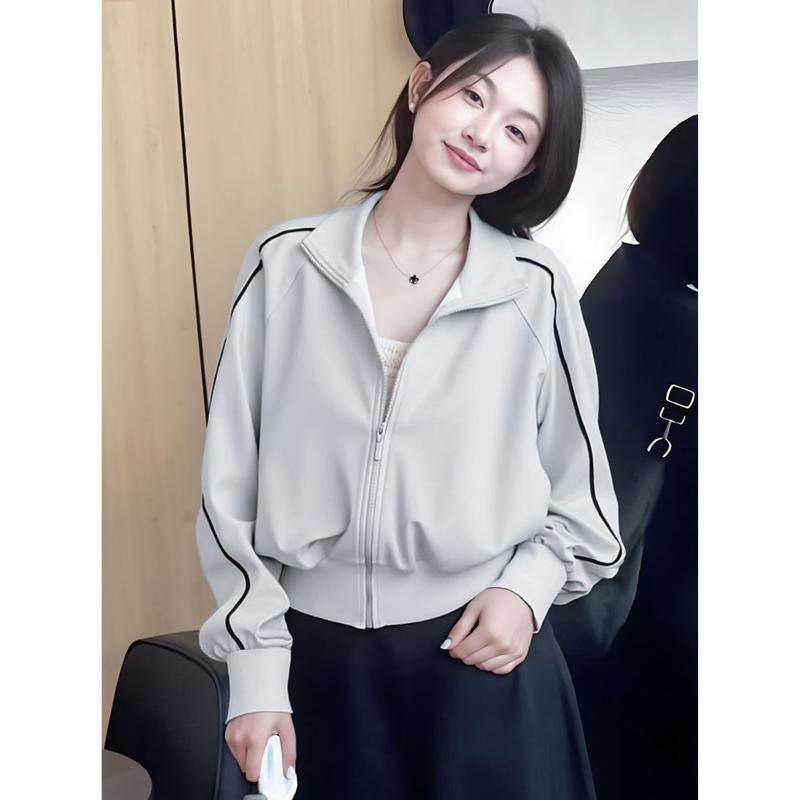 Áo khoác nữ TC1 form croptop chất cotton 2 da hàn châu năng động cá tính