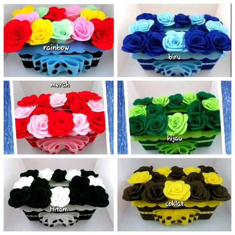 Sarung Kotak tissue flower ungu ( custom warna ) Dapat disesuaikan 1