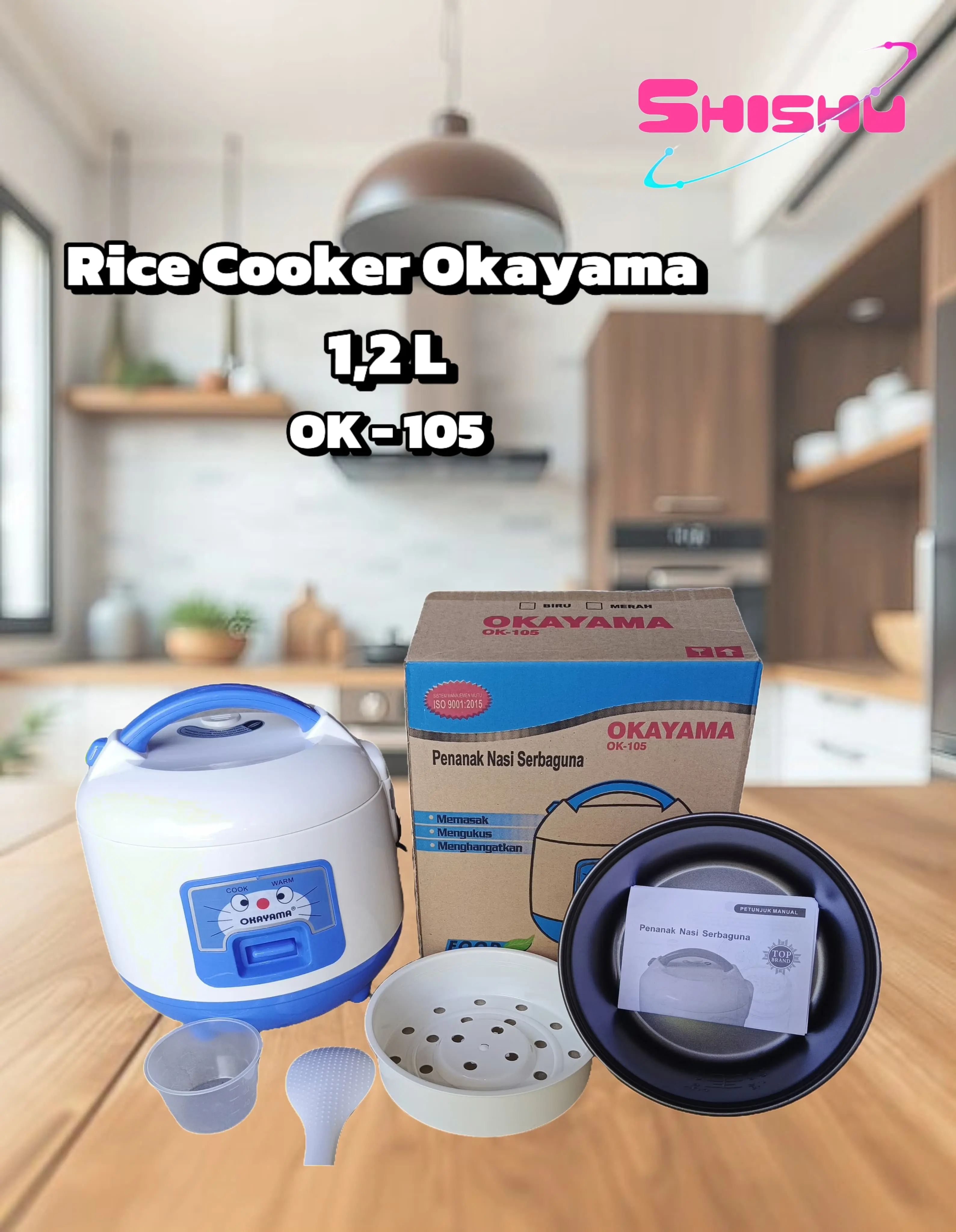 Magic Com Rice Cooker Okayama 1,2L OK-105 3in1 warna random Penanak Nasi