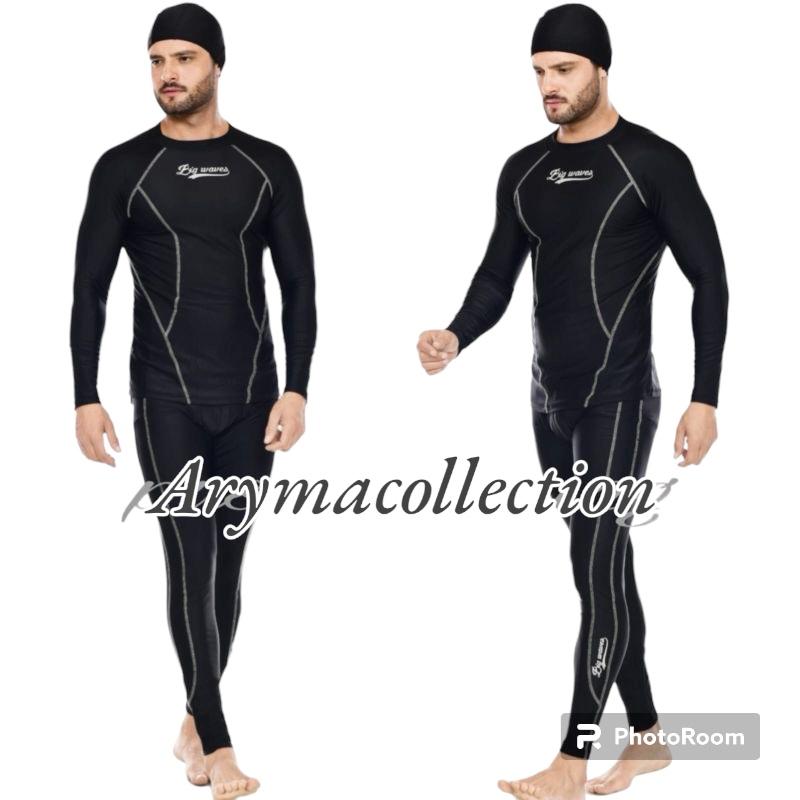 Baju renang pria dan wanita baju renang setelan atas bawah baju renang dewasa baju renang tangan panjang baju renang model selam Outdoor Celana Pakaian 5