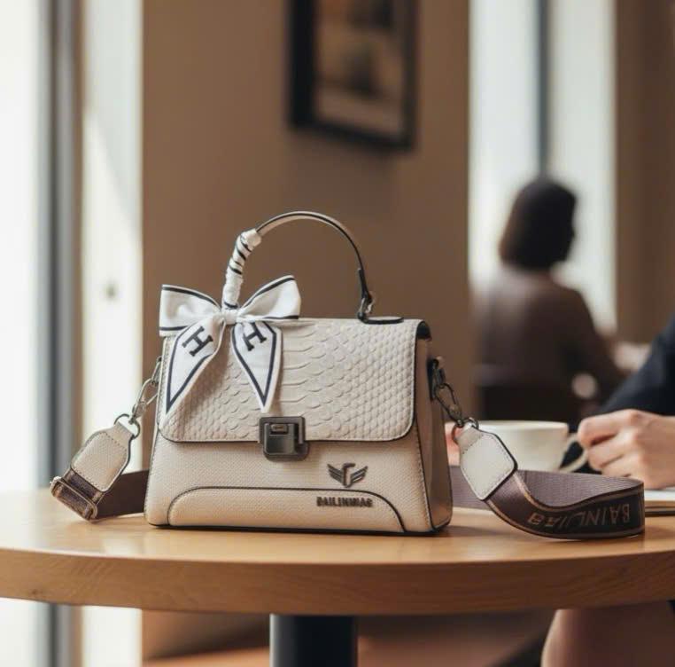 Túi Xách Siêu Phẩm Đeo Chéo B nu 2 dây tặng khăn lụa