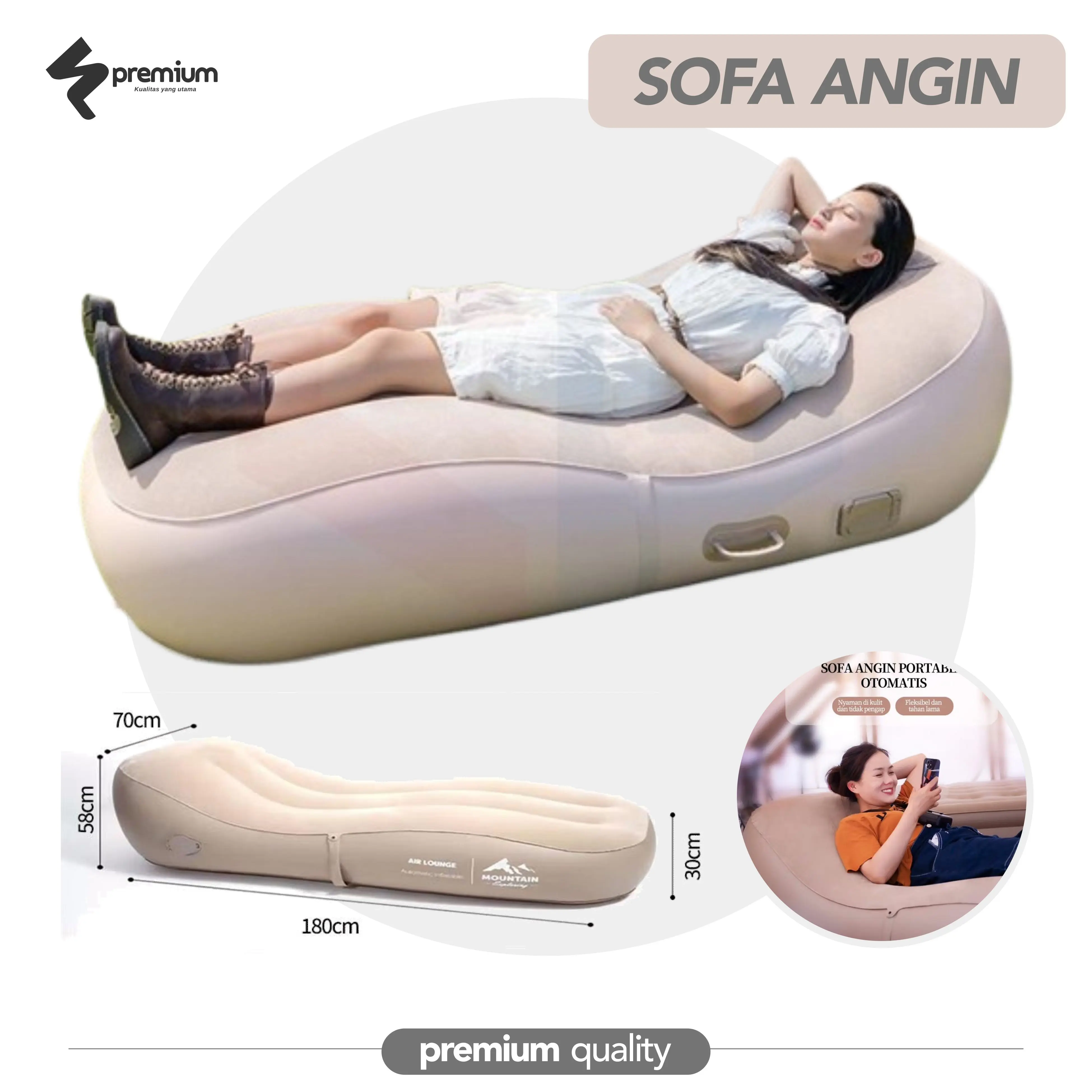 Sofa angin portable air bed sofa tempat tidur lipat udara tiup