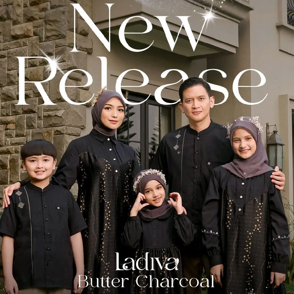 ETHICA - Sarimbit Ladiva Series 2026 Butter Charcoal gamis keluarga koko dewasa dress ibu gamis couple keluarga ETHICA - Sarimbit Ladiva Series 2026 Butter Charcoal gamis keluarga koko dewasa dress ibu gamis couple keluarga