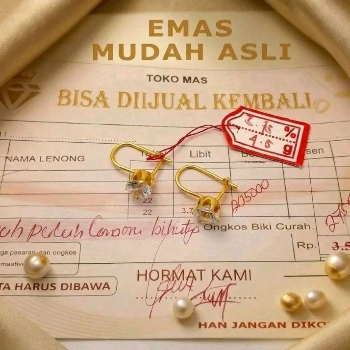 perhiasan wanita anting DESI GOLG berlapis e.m.a.s mudah
