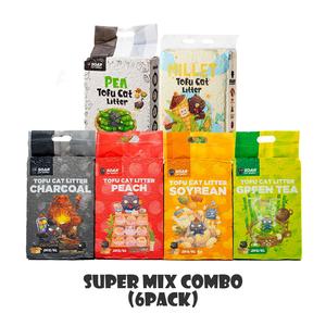 SOAR tofu cat litter mix all jenis super combo (6packs)