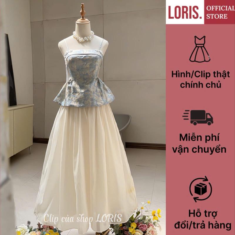 LORIS - Bleny dress Set gồm áo hai dây và chân váy xoè dài