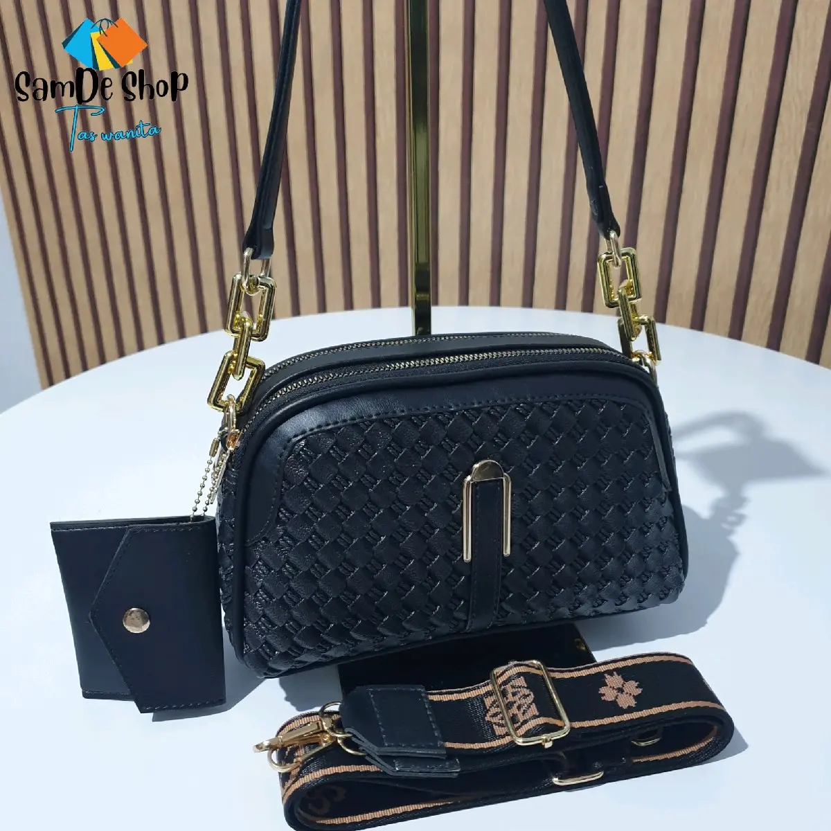 Tas Wanita SAMDESHOP Viona - Slingbag & Shoulderbag, Dua Ruang Multifungsi, Bahan Kulit Sintetis Premium Tahan Air - Selempang