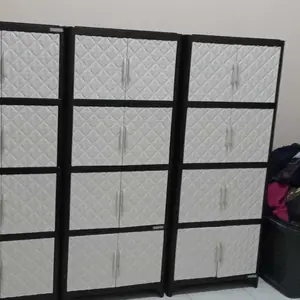 Tabitha MAESTRO PUTIH dan HIJAU LEMARI KECIL Plastik Serbaguna susun 2/3/4/5 Anti Air cocok untuk Pakaian Buku Mainan Tas  Furniture