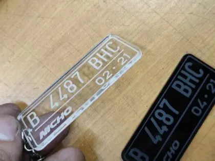 Ganci model angka NOMOR akrilik grafir MOTOR MOBIL CUSTOM 1