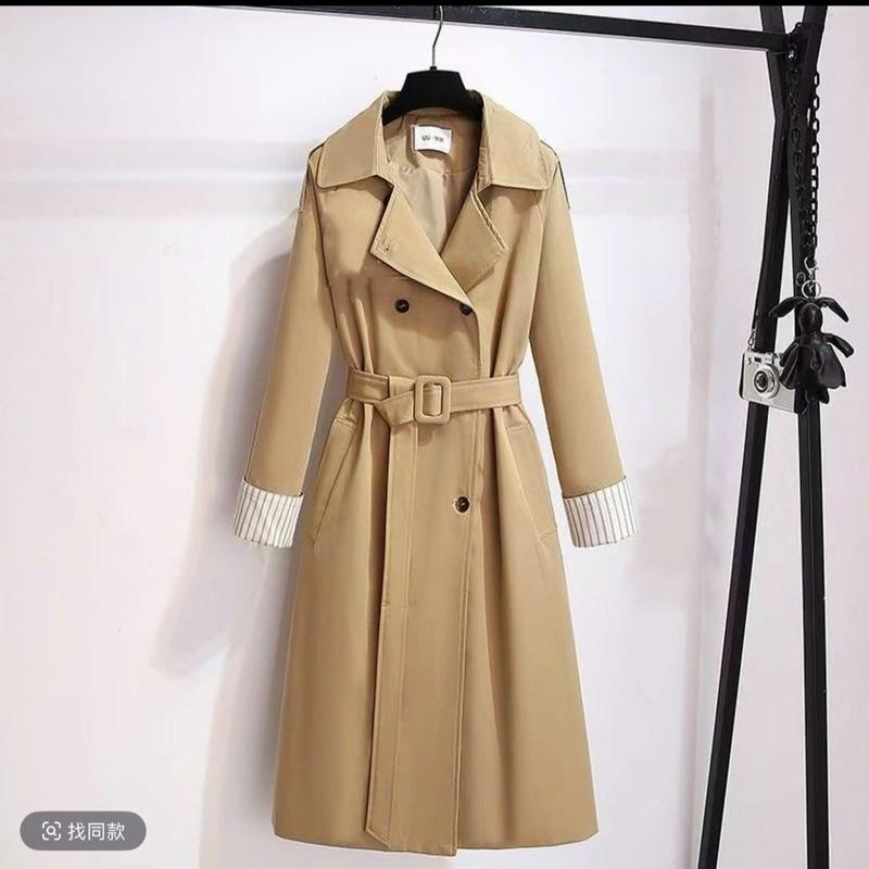  MỚI Áo khoác măng tô Nây sang có kèm đai thời trang basic nữ mùa đông 2025 