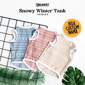 Baju kucing anjing cowok cewek lucu murah - Bukipet Snowy Winter Tank Series