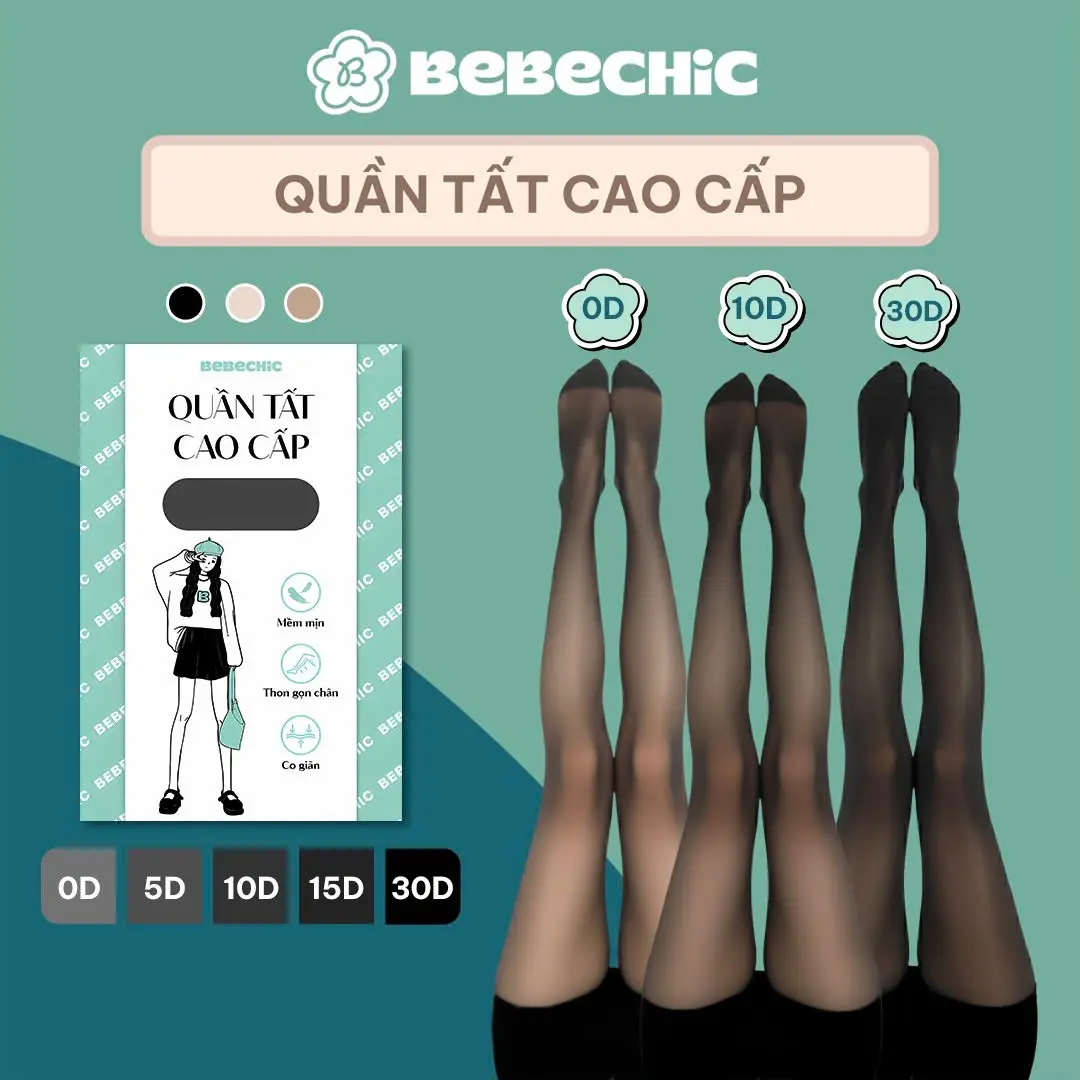 Quần Tất BT10 BEBECHIC Tàng Hình, Che Khuyết Điểm, Thon Gọn Chân Cao Cấp (0D/5D/10D/15D/30D)