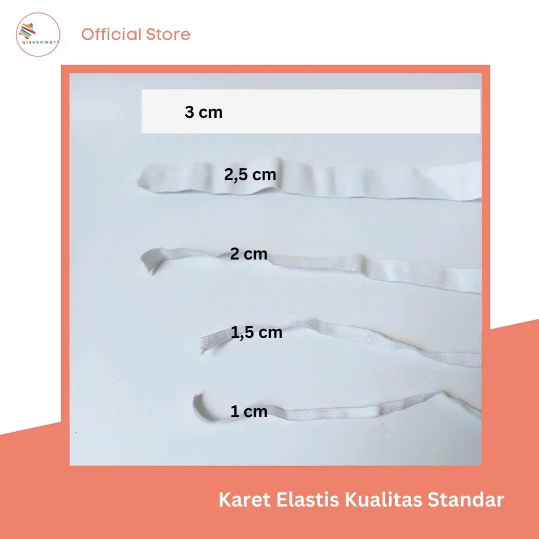 Karet Elastis Kualitas Standar - Lebar 1 cm - 1,5 cm - 2 cm - 2,5 cm - 3 cm