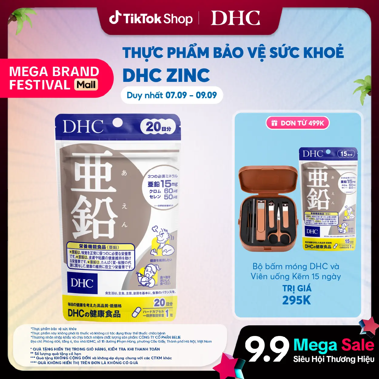 [ĐQ] Viên uống DHC Kẽm ZinC hỗ trợ duy trì sức khỏe, giúp cơ thể khỏe mạnh (20 Ngày & 60 Ngày) - TPBVSK DHC ZinC