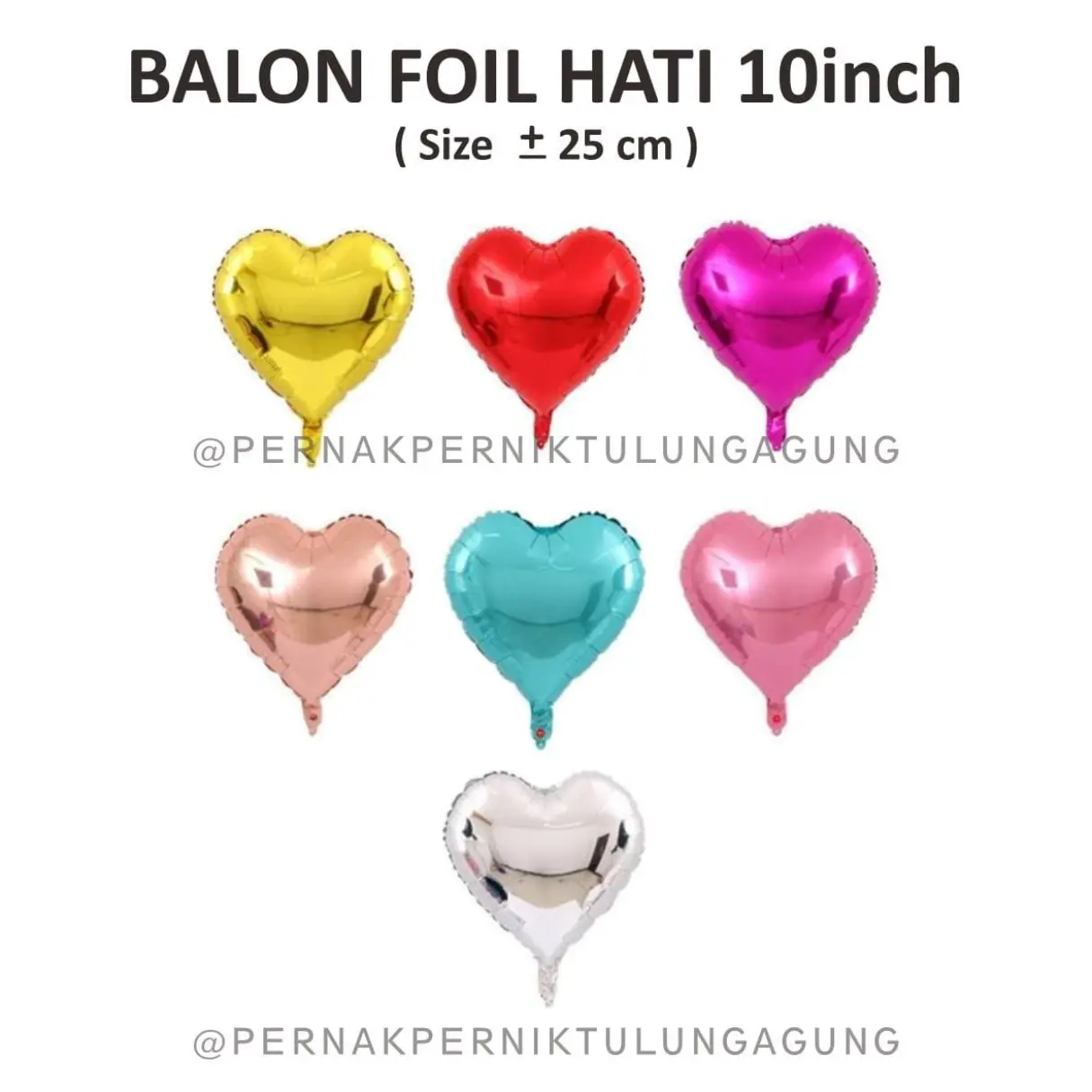 Balon Foil Hati 10 Inc/Balon Foil Hati 25 Cm