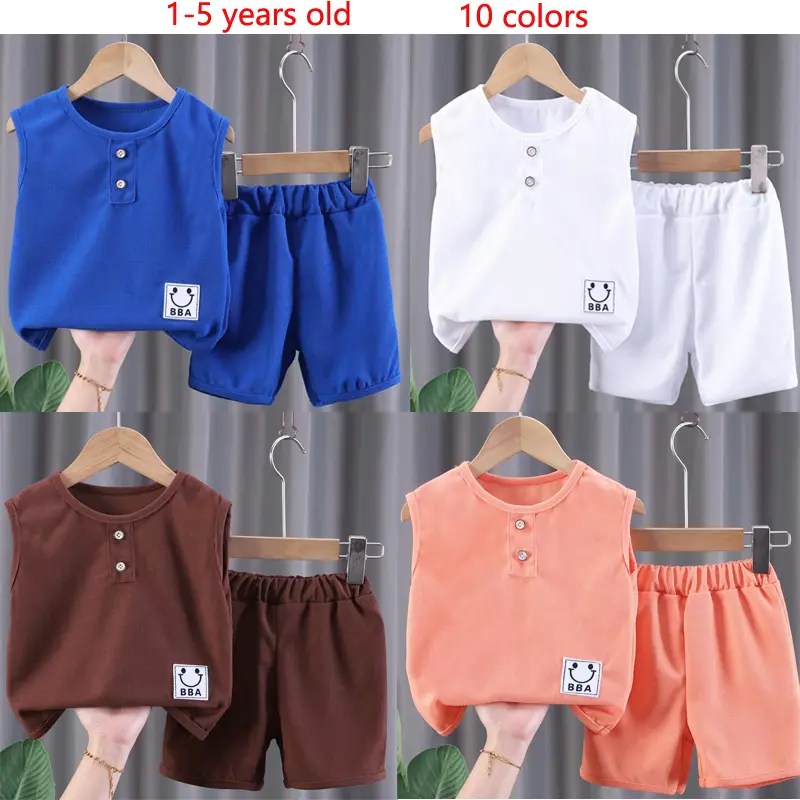 terno for kid boy Sleeveless Soft Waffle Texture 1-5yrs old X1
