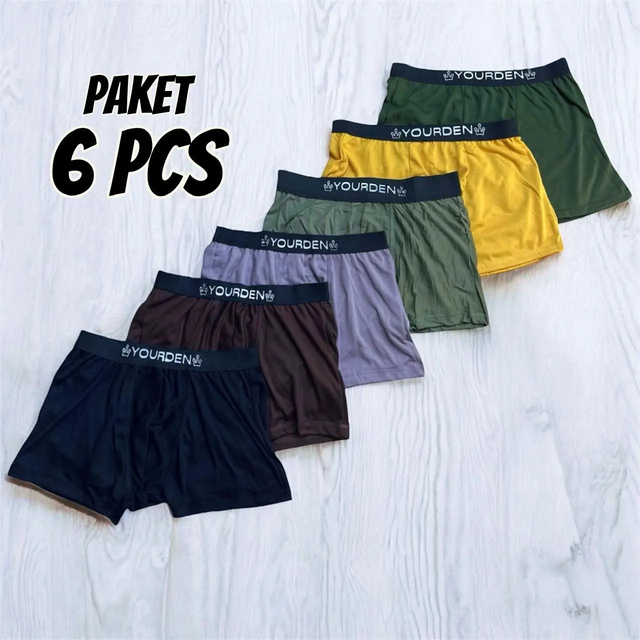 Paket 6 Pcs Celana Dalam Pria Dewasa Boxer Segitiga Bahan Katun Nyaman Desain Simpel Praktis untuk Penggunaan Sehari-hari