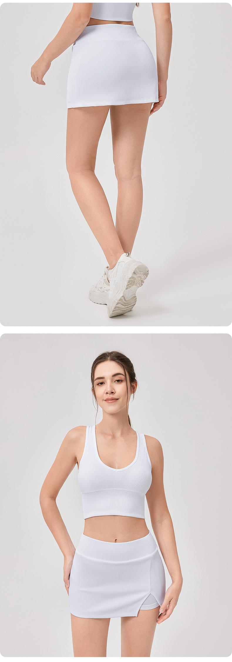 Product Introduction of JUM Tight stretch tennis skirt anti-slip High waisted sports Yoga fitness golf short culottes pocket  tennis miniskirt alix earle 15