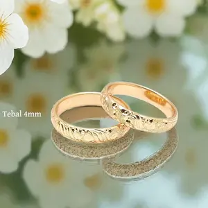 Cincin Gold&Silver Ukir • Size 9 Ready Cincin Warna Gold & Silver • Cincin Couple • Titanity Jewelry