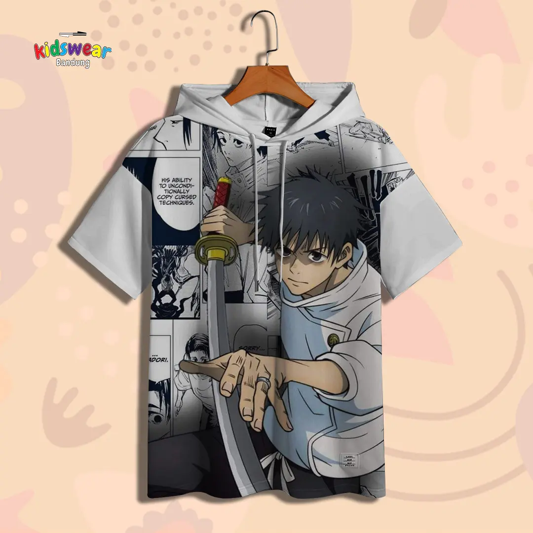 Kaos Hoodie Anak Anime JJK Jujutsu Kaisen Baju Anak Anime JJK Jujutsu Kaisen 3D Printing Untuk Umur 1-12 Tahun P G8