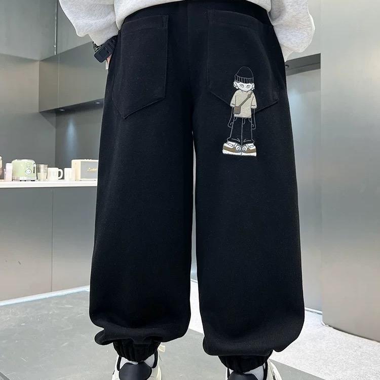 25-55KG QUẦN NỈ CÓ LÓT LÔNG NHUNG CHO BÉ TRAI THÊU HOẠ TIẾT SAU TÚI NỈ NHUNG DÀY ẤM