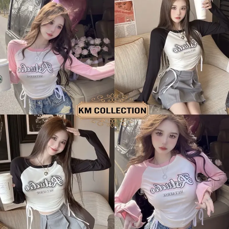 Crop Top Longslevee RSTUCLIO Knit Rib Wanita  (LD 96 , P 40 ) Baju Nyaman Panjang Knitwear 0