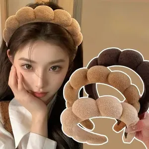Bando Shell Busa Tebal Jumbo Fluffy Empuk Polos Bandana Cloud Style Gaya Korea Fashion Head Band Aksesoris Rambut