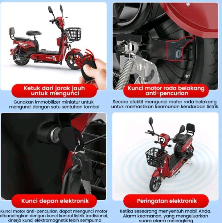 Geekman Sepeda Listrik Dewasa 48v 12ah 150kg Garansi Resmi-Merah 3