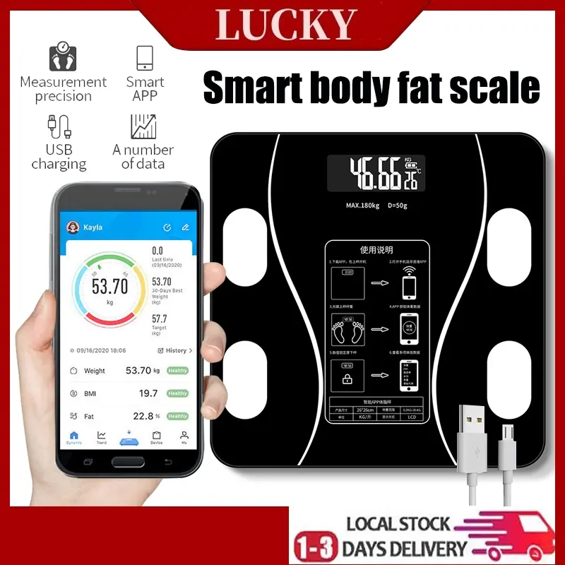 Smart body fat scale weight scale Machine Measures Weight Body Fat Body Composition USB Charging Household