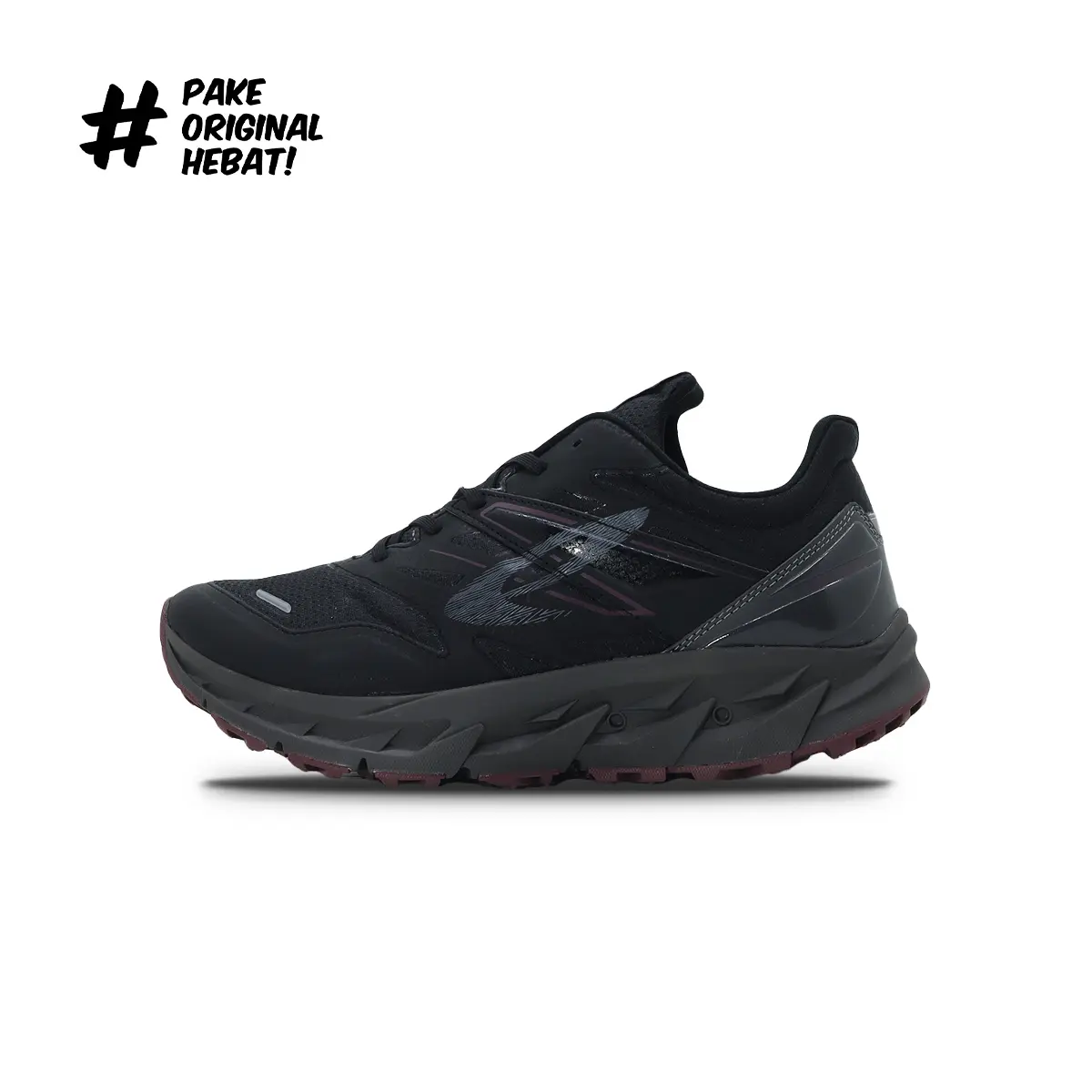 JOGJA SEPATU Sepatu Running 910 Nineten Yuza Evo - Hitam/Burgundy/Abu-Ash
