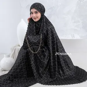Mukena Dewasa Santorini Silk 2in1 Lasercut Premium Adem Nyaman Mewah Syafira Series Medina