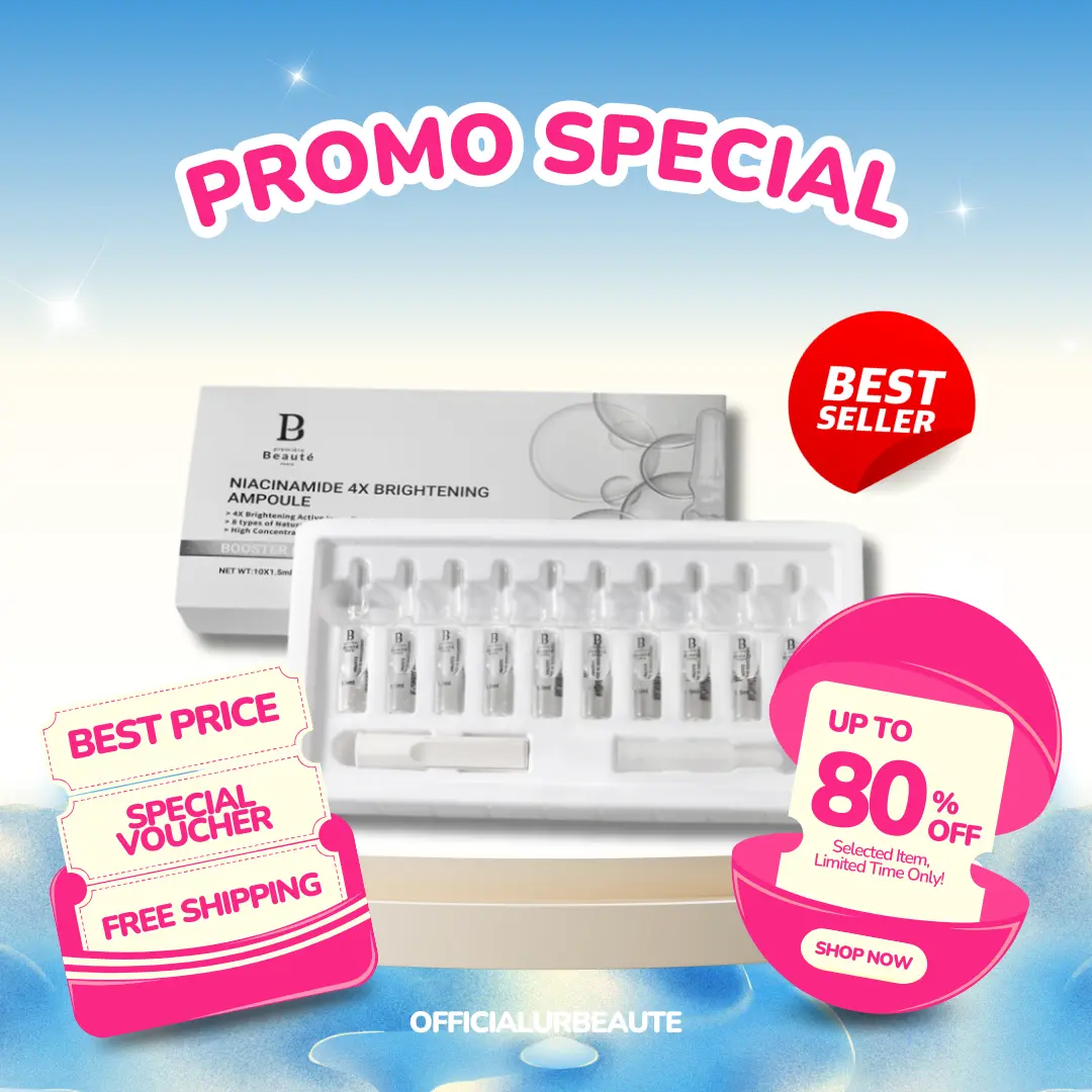Premiere Beaute Glow Brightening Ampoule Serum - Serum booster yang dapat 4x lebih mencerahkan dan melembabkan kulit wajah ( lightening )