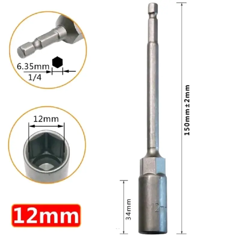 mata shock panjang 8mm 10mm 12mm mata shock hexagonal adaptor impact Wrench JLD APR GTOOLS 4