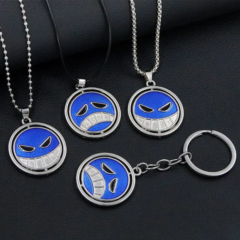 READY STOCK Kalung / Keychain Portgas D. Ace Anime Manga One Piece Hiken No Ace Rotate Necklace 0