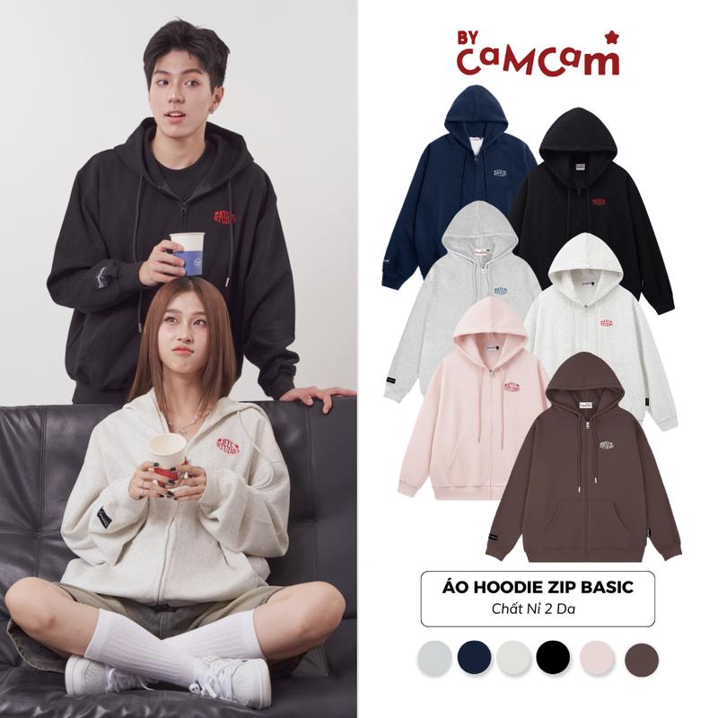  Áo HOODIE ZIP BASIC Bycamcam Vải 2 Da Chống Nắng Tốt Form Rộng Nam Nữ 