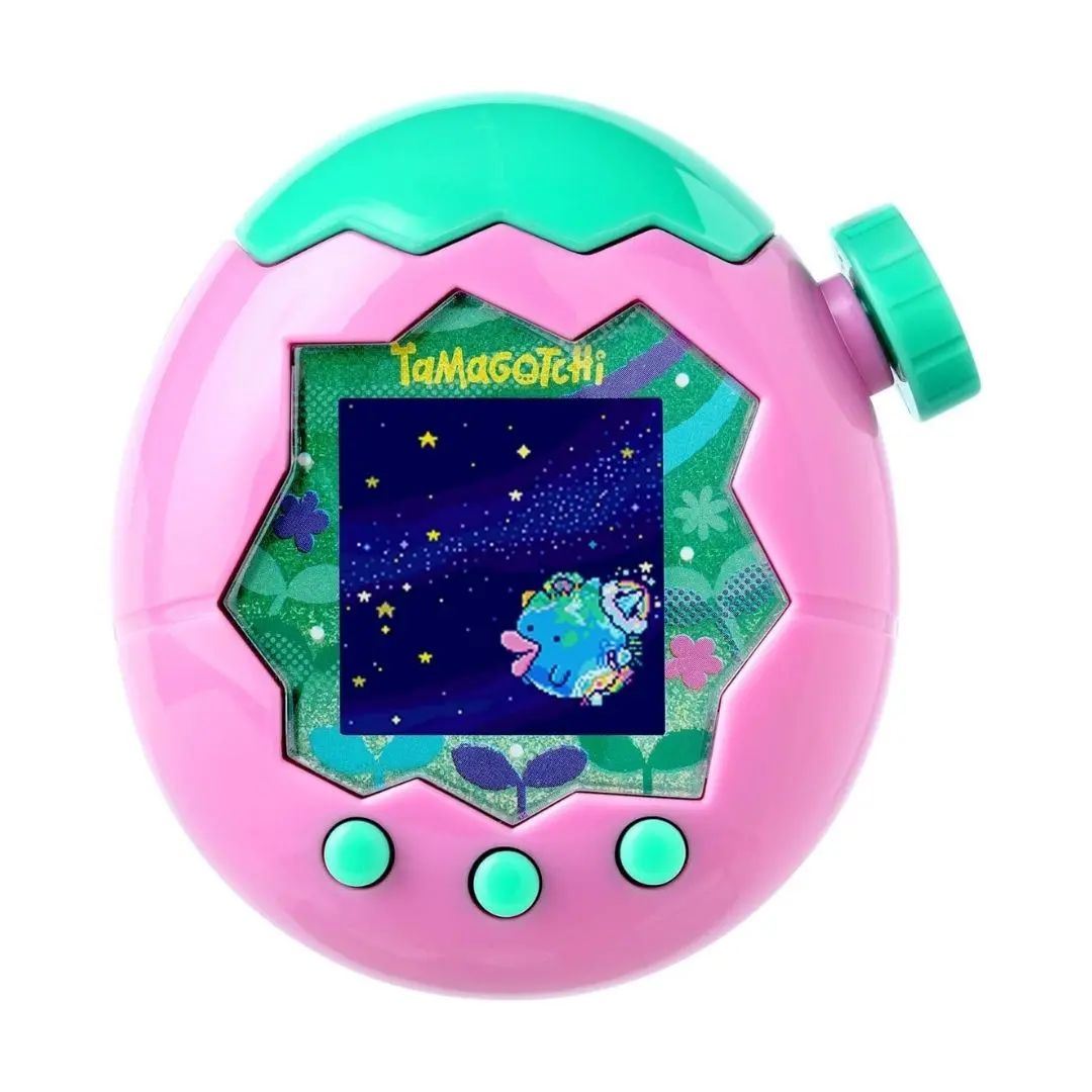Bandai Tamagotchi Paradise Earth Virtual Pet to Wind Up Pink and green