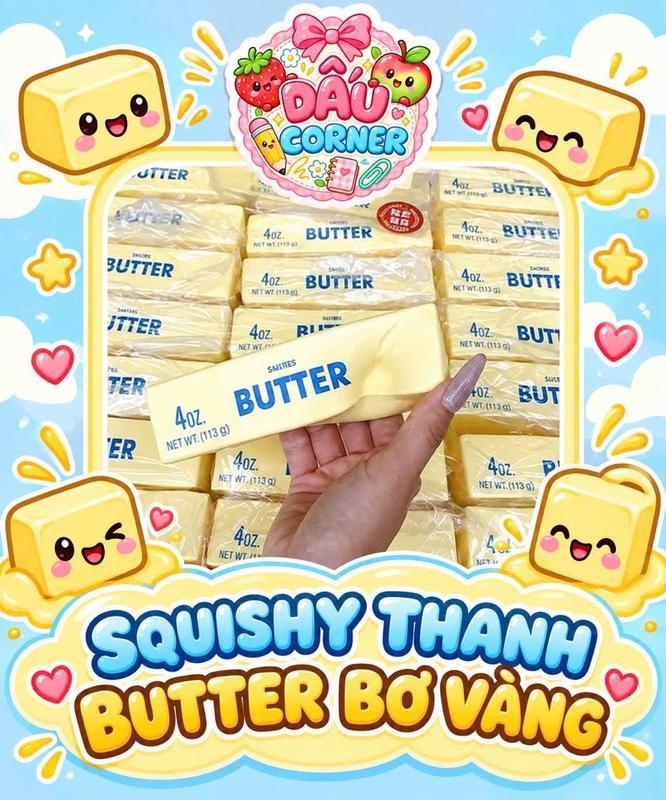 Squishy Bóp Chậm Tăng Squishy Butter ( Dâu Corner )